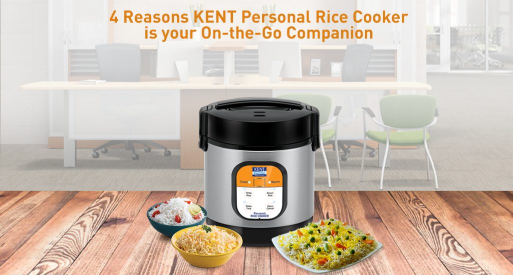 KENT Personal Rice Cooker for Travelers, Hostellers, Bachelors
