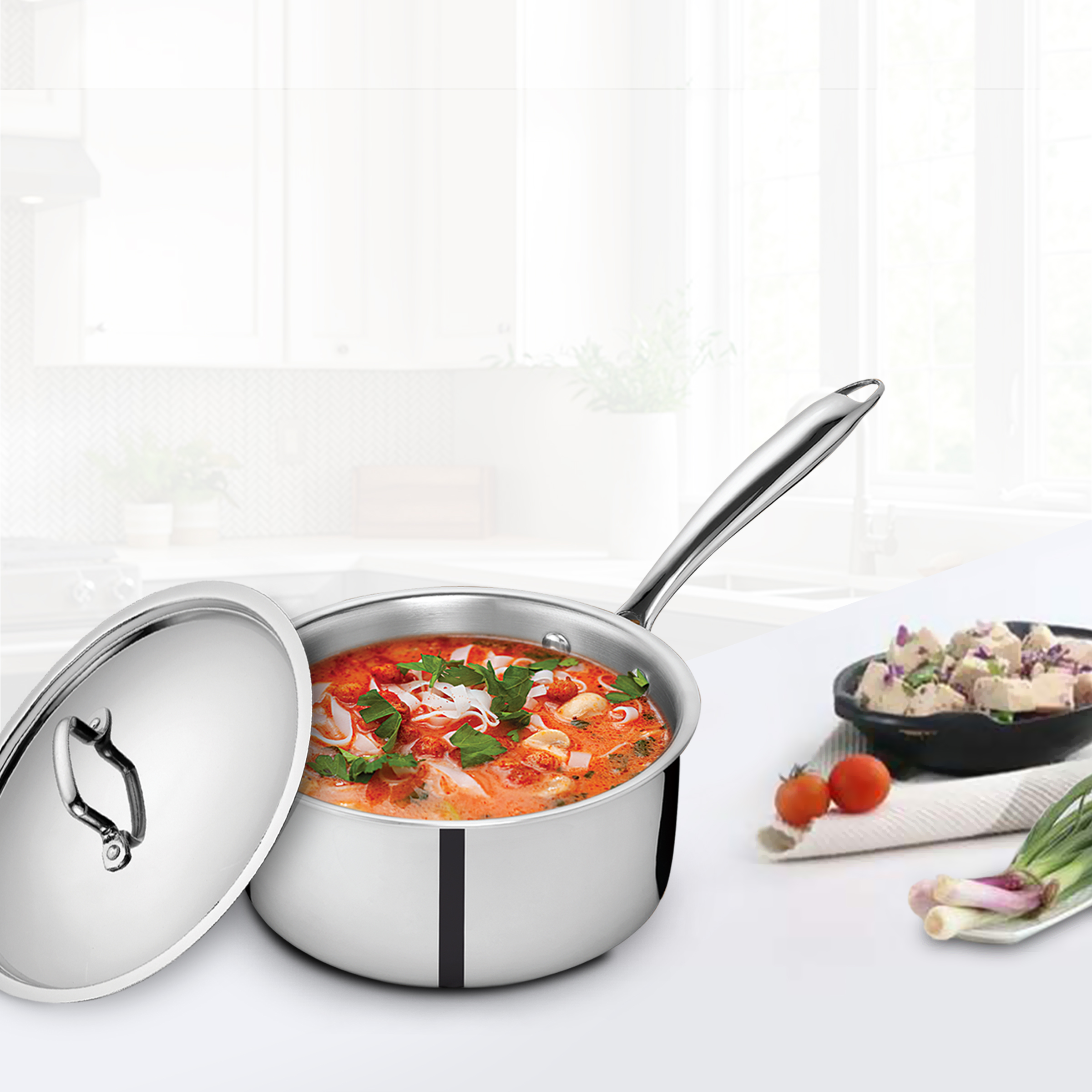 Buy KENT TriPly Sauce Pan with SS Lid Online at Best Price in India